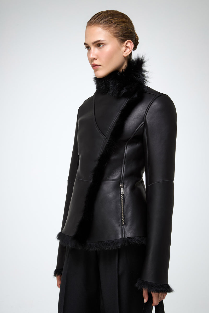 VSP - Adila - Toscana Black Shearling Jacket