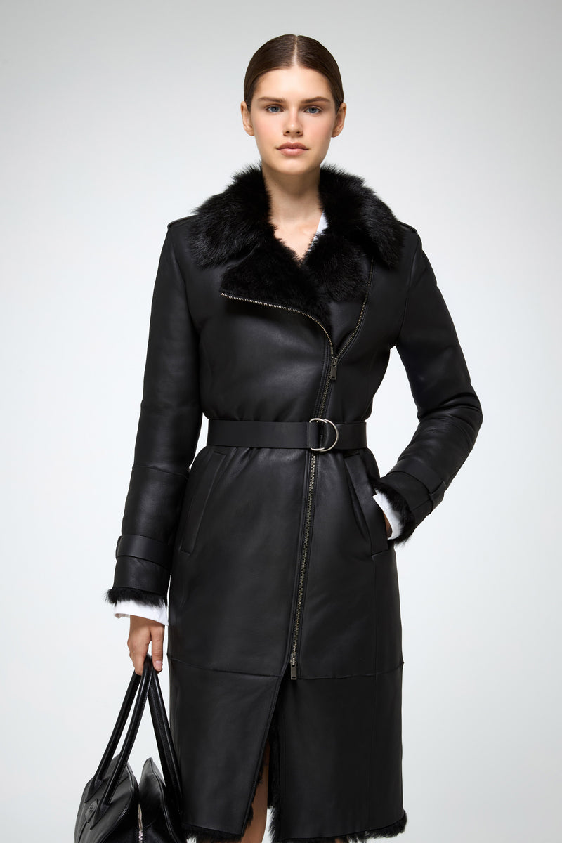 VSP - Lyza - Clotho Black Shearling Coat