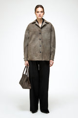 Nora - Grey Leather Jacket