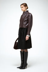 Alina - Dark Bordeaux Leather Jacket