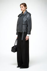 Lucia - Anthracite Leather Jacket