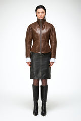 Martina - Tobacco Leather Jacket