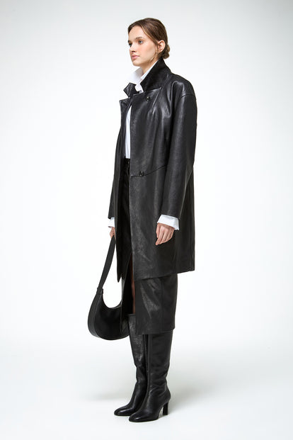 。betapost Leather coat V S P - Bianca - Black Leather Coat