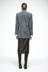 Caterina - Indigo Leather Coat