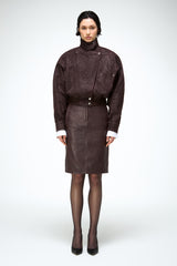 Clara - Dark Bordeaux Leather Jacket