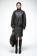 Maya - Dark Brown Leather Jacket