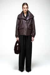 Titiana - Dark Bordeaux Leather Jacket