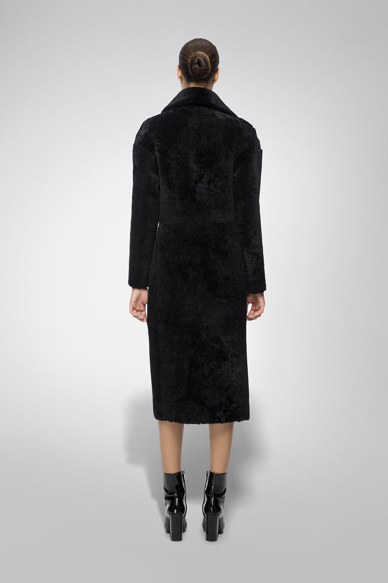 Jennifer - Black Shearling Coat