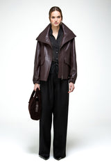 Titiana - Dark Bordeaux Leather Jacket