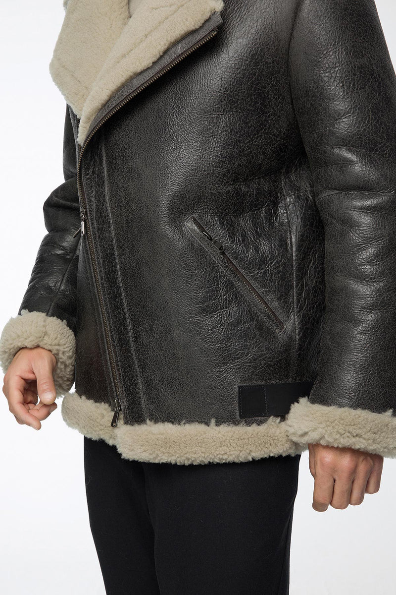 Rico - Anthracite Shearling Coat