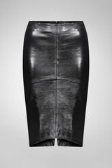 Mira - Black Leather Skirt