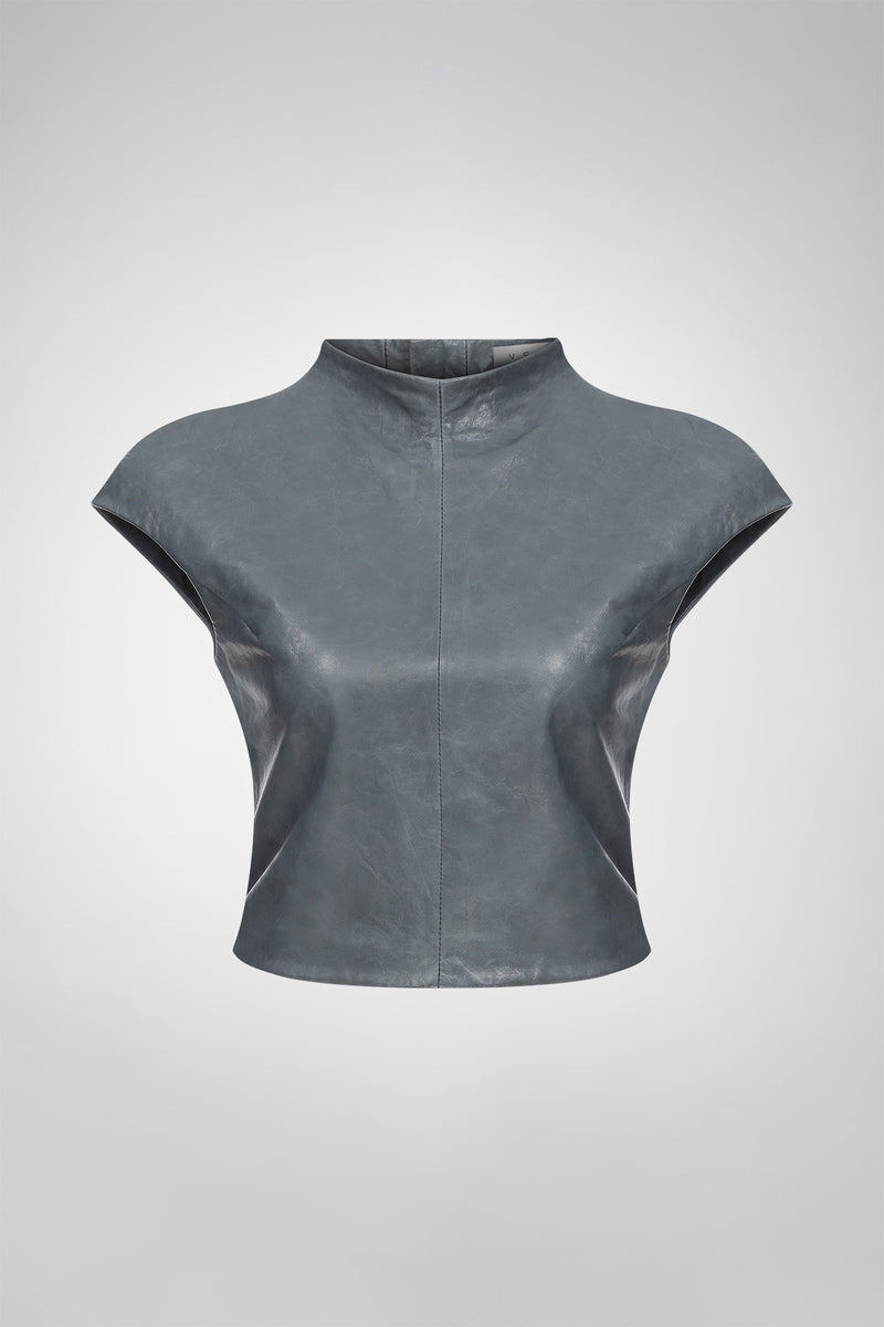 Marcia - Indigo Leather Vest