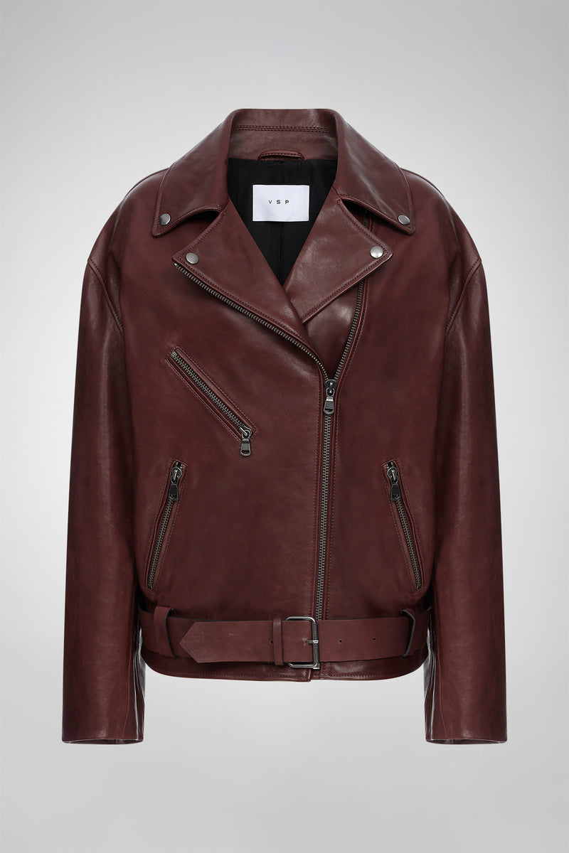 Gisele - Cherry Leather Jacket