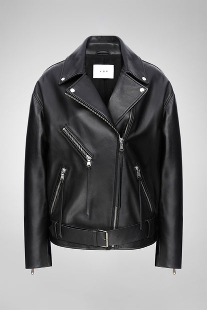 V S P - Gisele - Black Leather Jacket