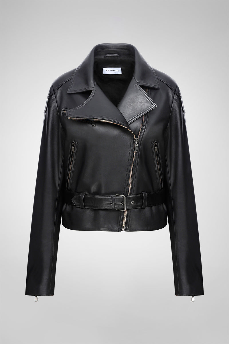 Carla - Black Leather Jacket