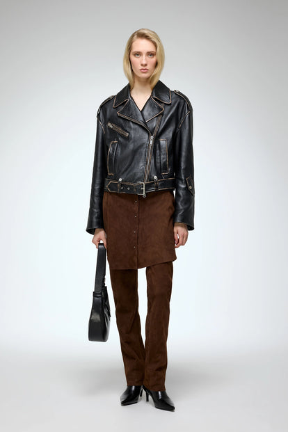 V S P - Anya - Black Leather Jacket