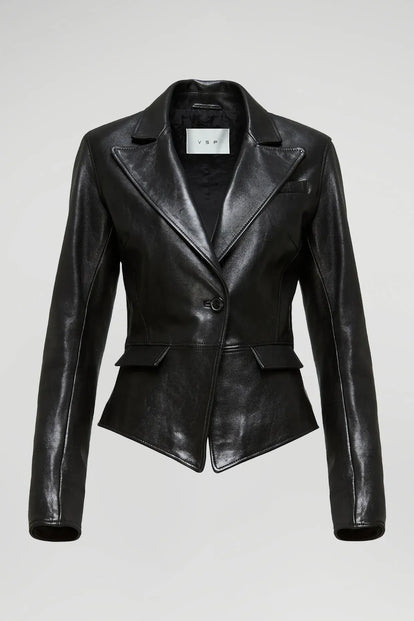 V S P - Opal - Black Leather Jacket
