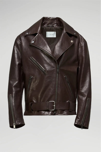 V S P - Marielle - Brown Leather Jacket
