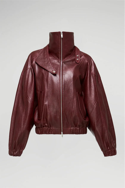 V S P - May - Bordeaux Leather Jacket
