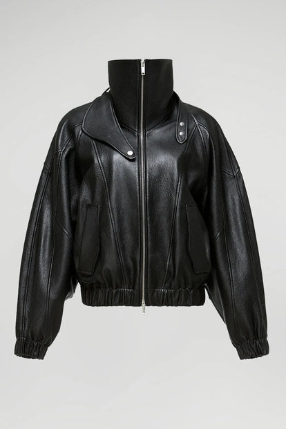 V S P - May - Black Leather Jacket