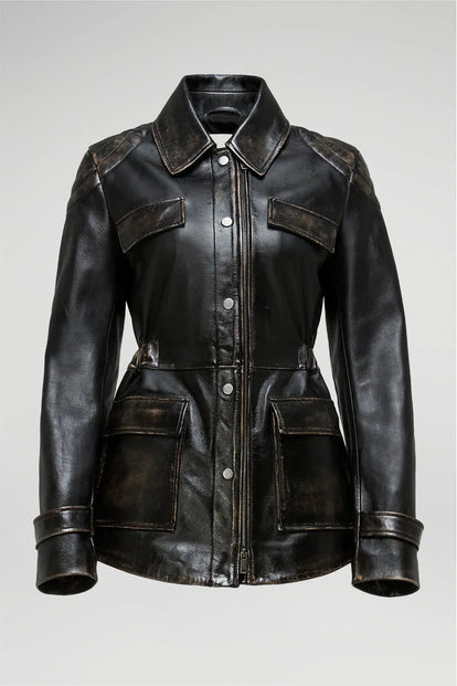 V S P - Joan - Black Leather Jacket
