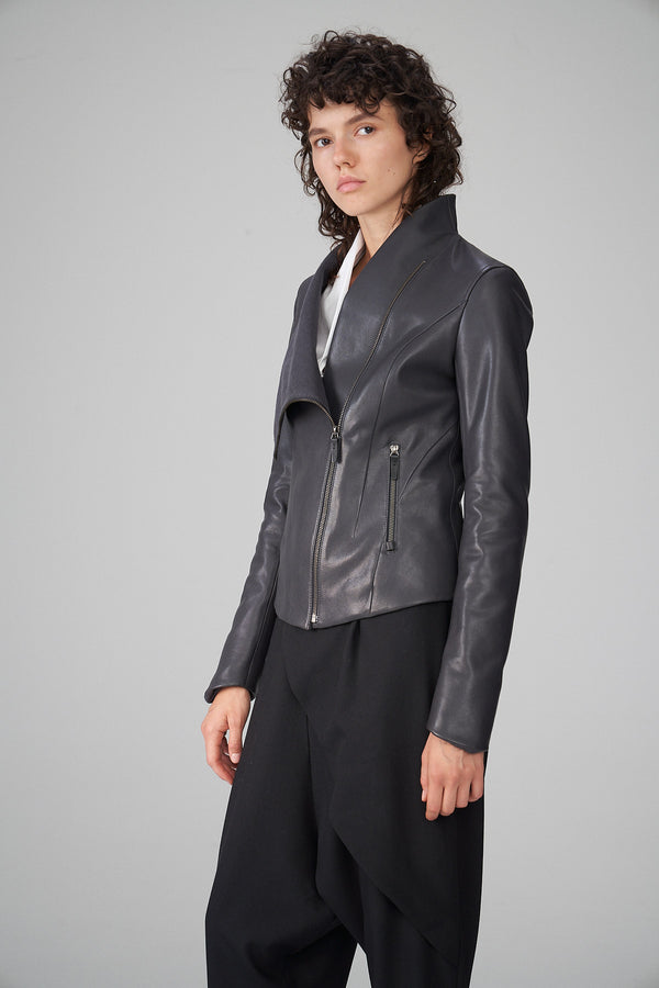 Alba - Anthracite Leather Jacket