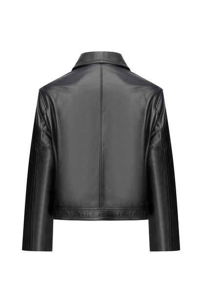 V S P - Black Leather Jacket
