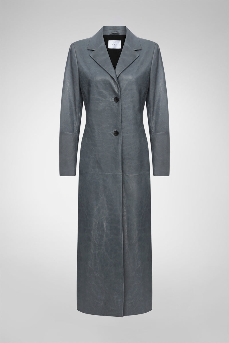 Laurence - Indigo Leather Coat