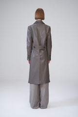 ELFIE - Manteau en cuir Grey