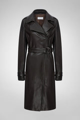 Catalina - Brown Leather Coat