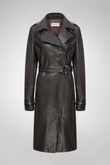 Catalina - Brown Leather Coat