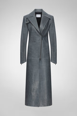 Mai - Indigo Leather Coat