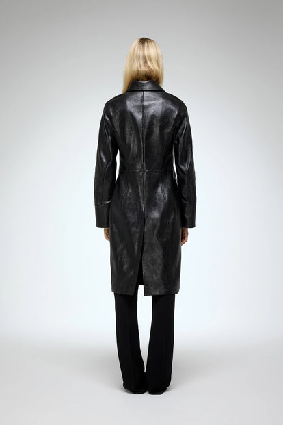 V S P - Liora - Black Leather Coat