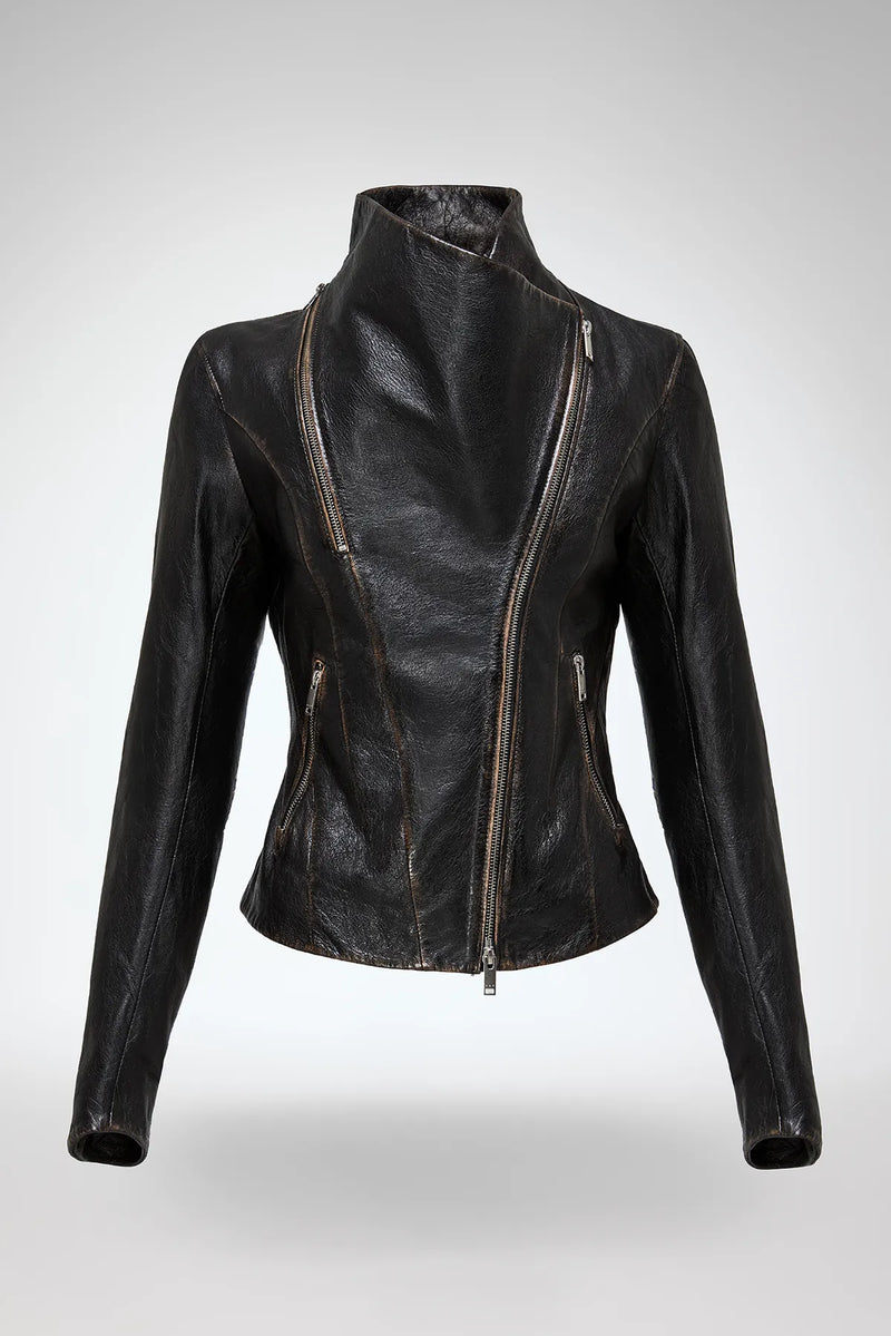 VSP - Edna - Dark Brown Leather Jacket