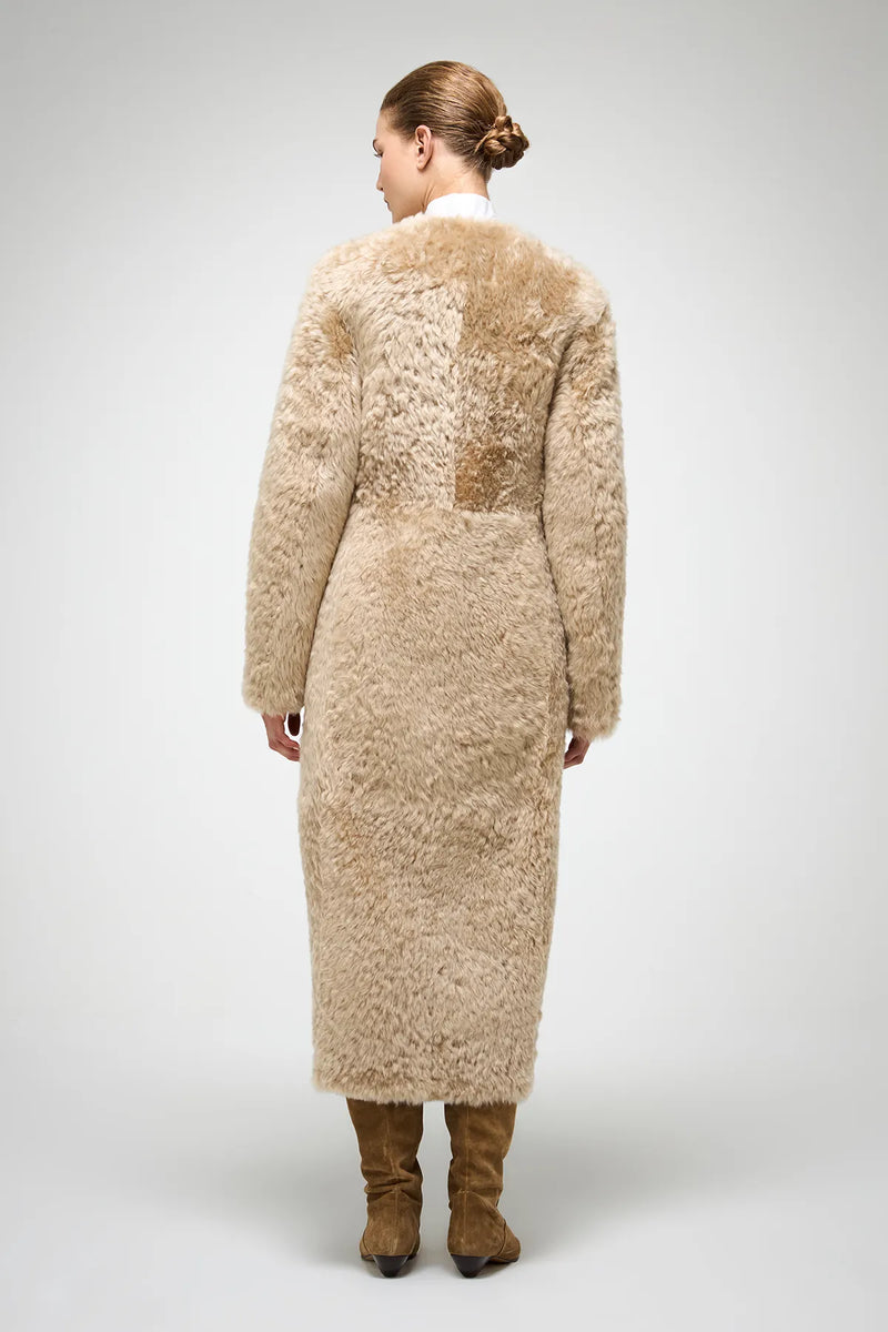 VSP - Inesse - Beige Brown Shearling Coat