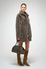 VSP - Gracie - Stone Shearling Coat