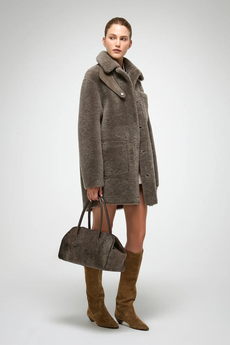 VSP - Gracie - Stone Shearling Coat
