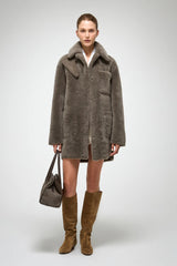 VSP - Gracie - Stone Shearling Coat