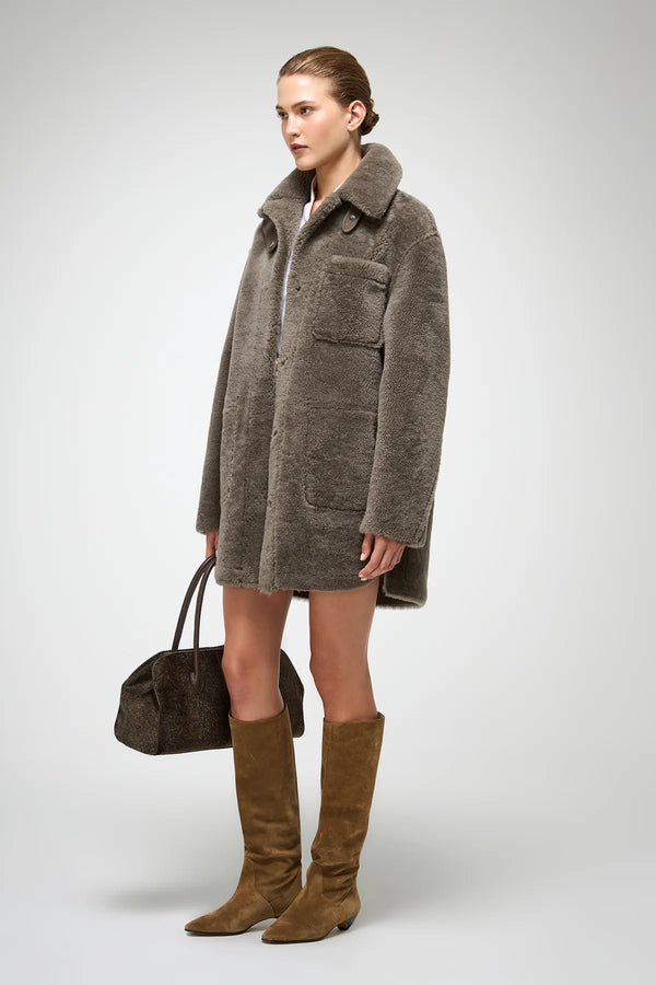 VSP - Gracie - Stone Shearling Coat