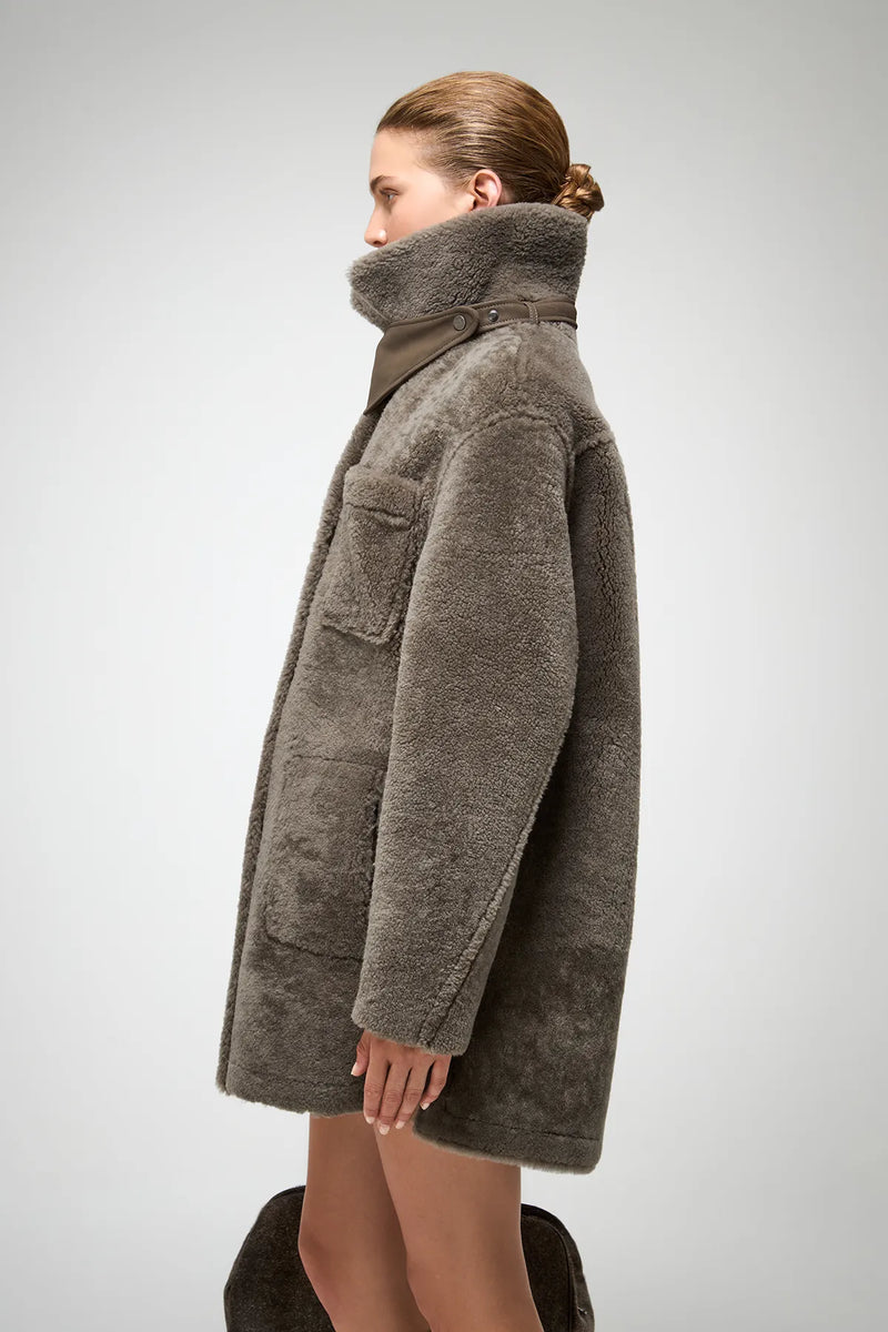 VSP - Gracie - Stone Shearling Coat