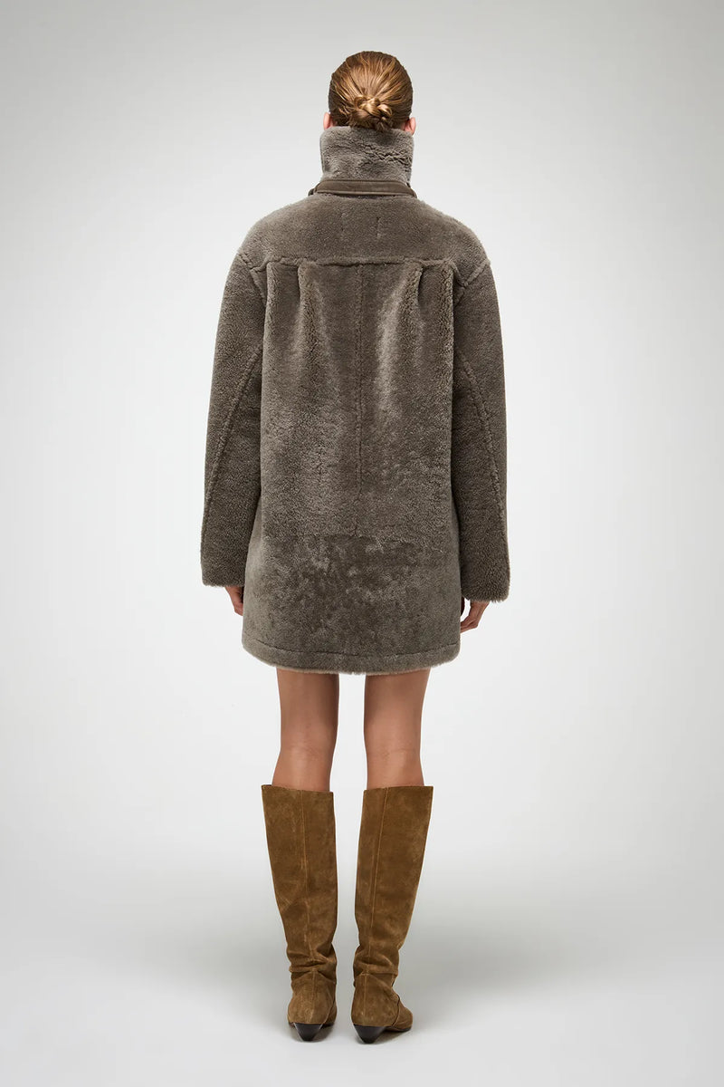VSP - Gracie - Stone Shearling Coat