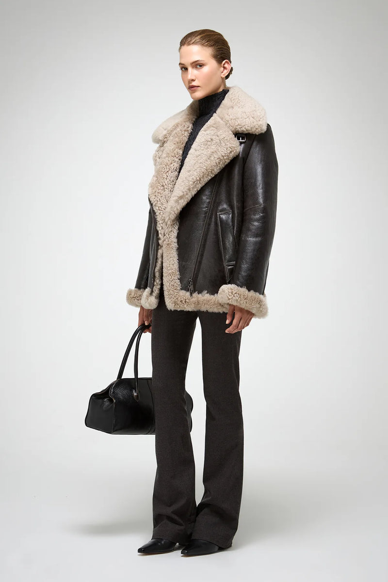 VSP - Antonella - Anthracite Shearling Coat