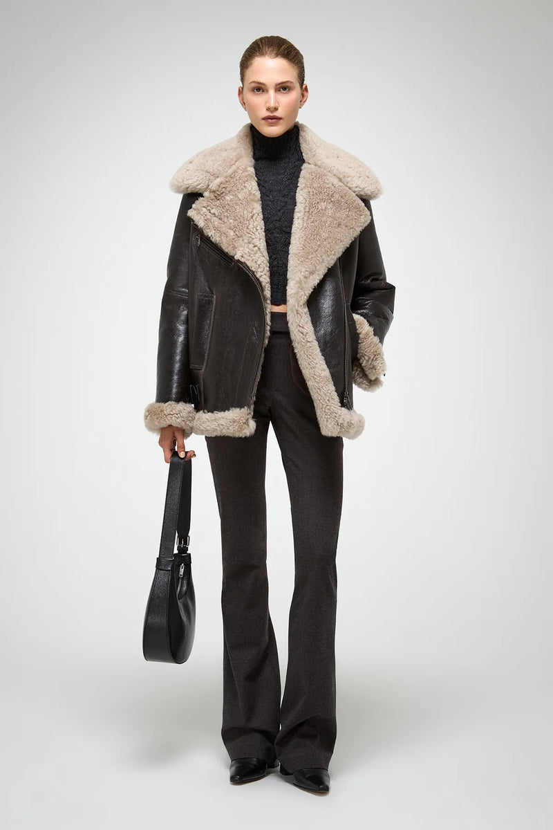 VSP - Antonella - Anthracite Shearling Coat