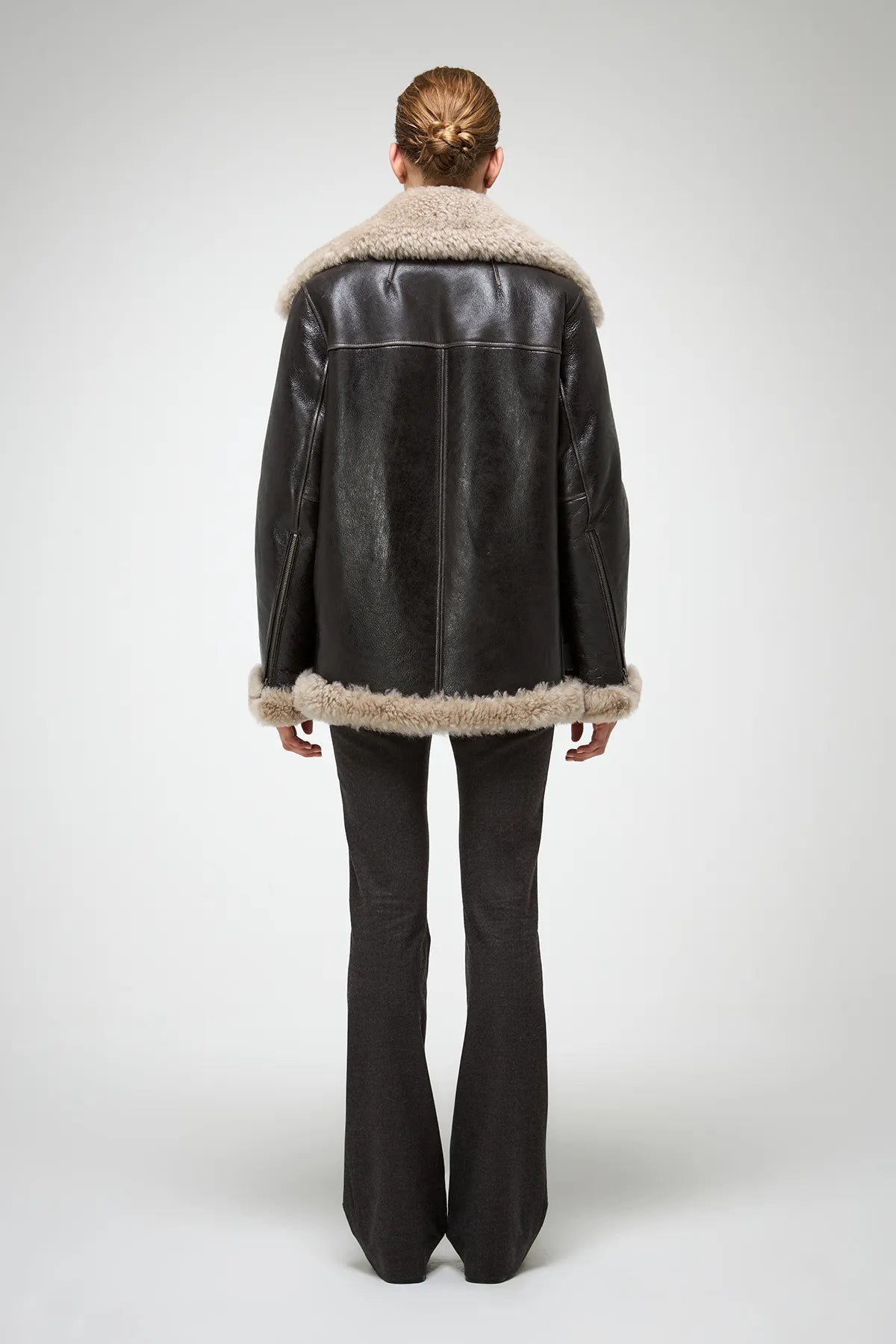 V S P - Antonella - Anthracite Shearling Coat