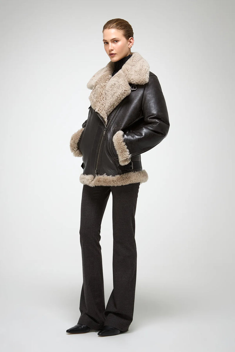 VSP - Antonella - Anthracite Shearling Coat