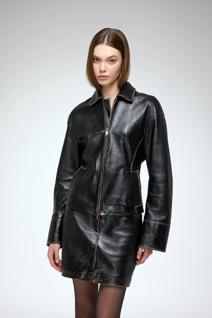 V S P - Lilith - Black Leather Jacket