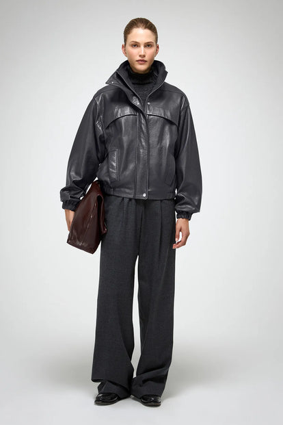 【えいぼー】leather jacket V S P - Eli - Anthracite Leather Jacket