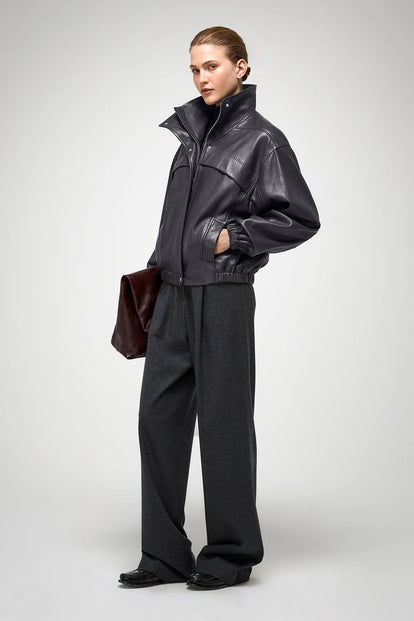V S P - Eli - Anthracite Leather Jacket