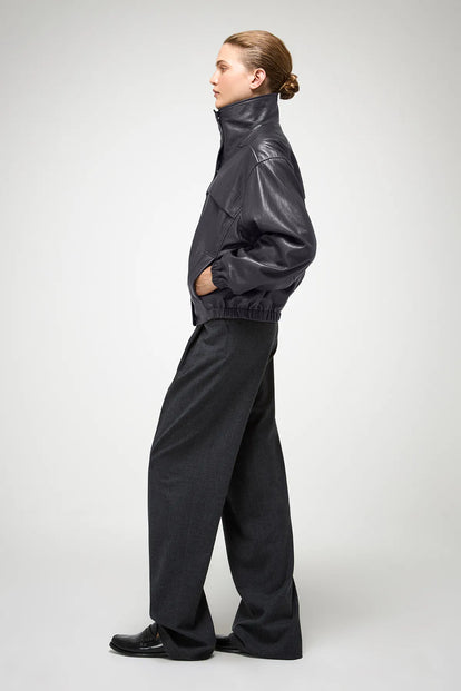 V S P - Eli - Anthracite Leather Jacket