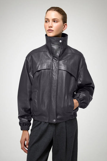 V S P - Eli - Anthracite Leather Jacket